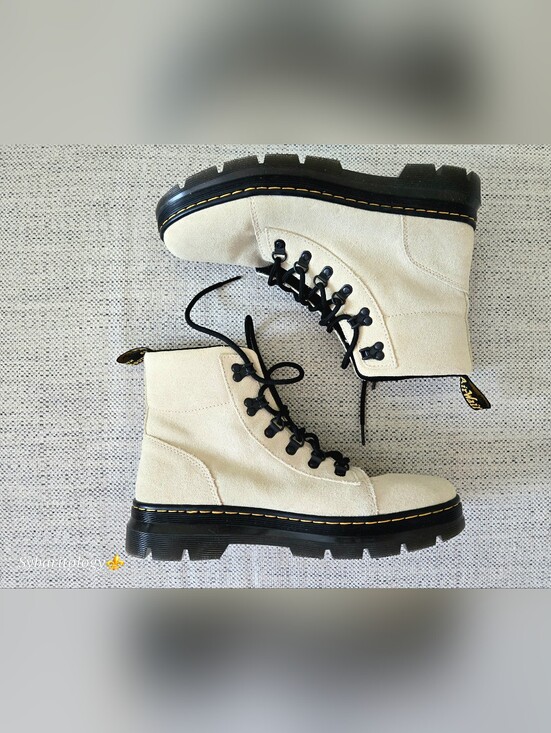 NWOB Dr.MARTENS Combs Off White Suede Lace-Up Boots Size: 11 main image 14